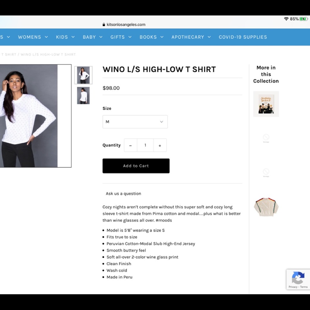 CHRLDR Wino Long Sleeve White High Los Tee Shirt - Picture 8 of 8